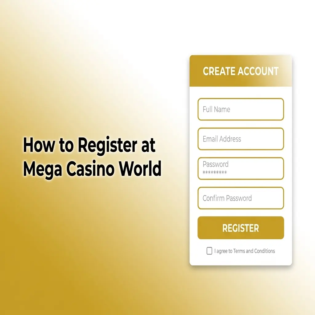 Step-by-step Mega Casino World registration guide to claim 150% welcome bonus up to 10,000 BDT