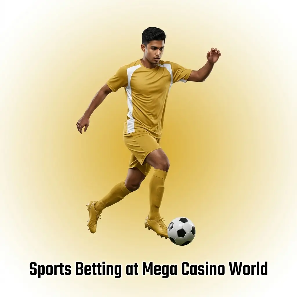 Mega Casino World sports betting interface covering 30+ disciplines including cricket and football for Bangladesh players